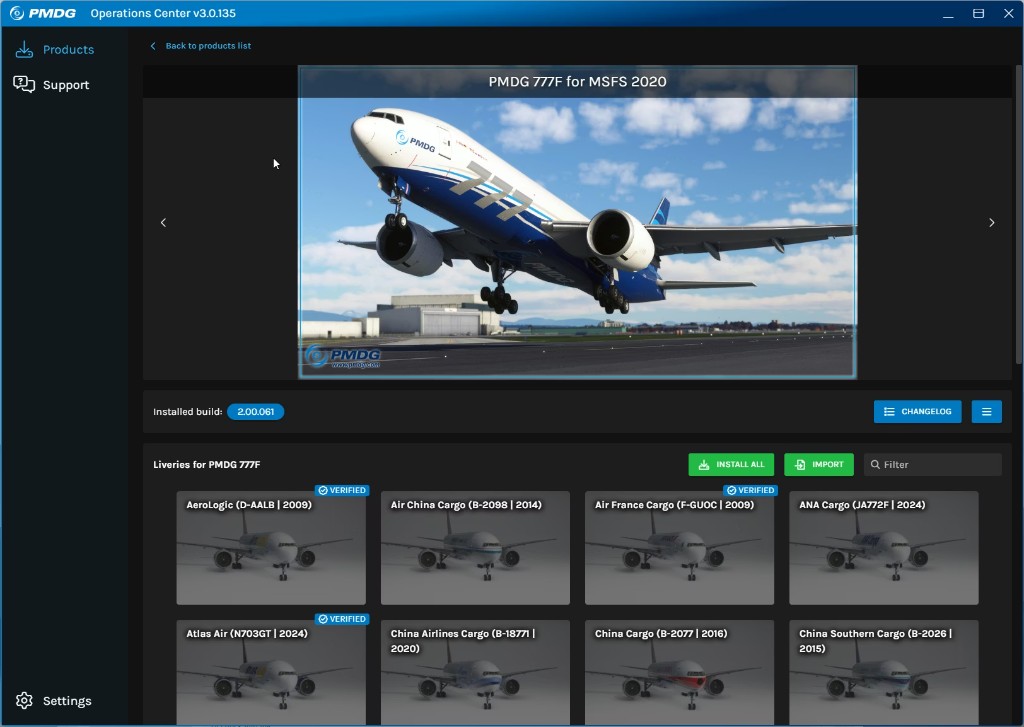 PMDG Operations Center 3 — продукты и ливреи
